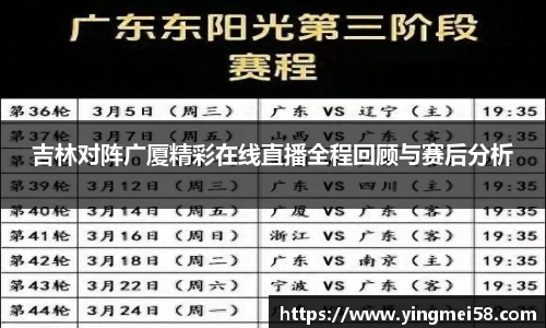 吉林对阵广厦精彩在线直播全程回顾与赛后分析
